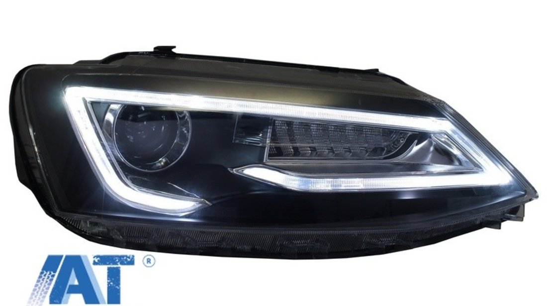 Faruri LED DRL compatibil cu VW Jetta Mk6 VI Non GLI (2011-2017) Semnal Dinamic Secvential Demon Bi-Xenon Design