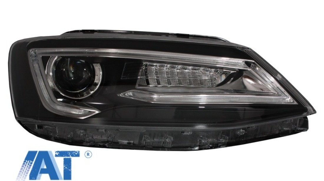 Faruri LED DRL compatibil cu VW Jetta Mk6 VI Non GLI (2011-2017) Semnal Dinamic Secvential Demon Bi-Xenon Design