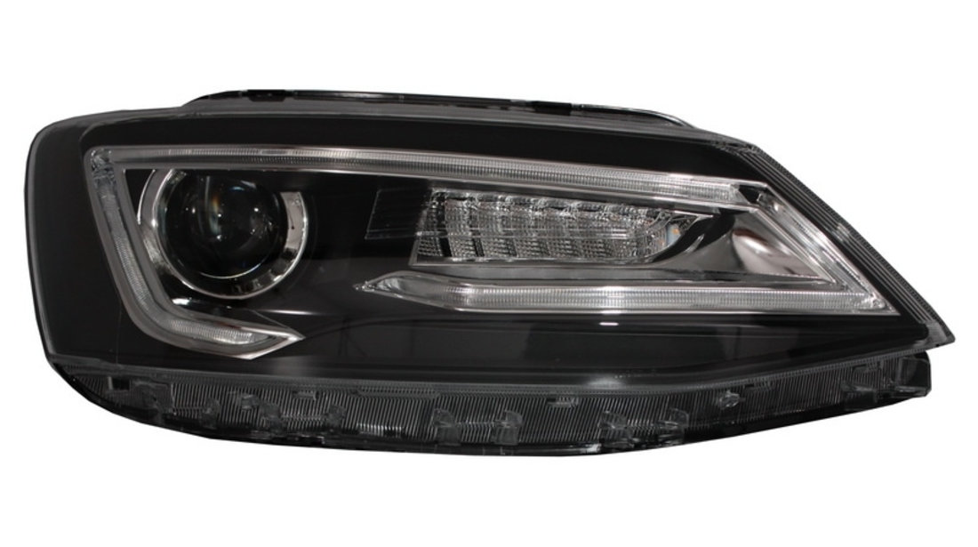 Faruri LED DRL compatibil cu VW Jetta Mk6 VI Non GLI (2011-2017) Semnal Dinamic Secvential Demon Bi-Xenon Design HLVWJ6