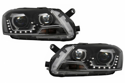 Faruri LED DRL compatibil cu VW Passat 3C B7 (11/2010-10/2014) Negre HLVWP3CB7