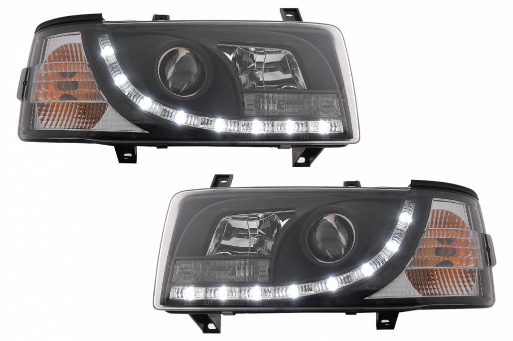 Faruri LED DRL compatibil cu VW Transporter T4 (1990-2003) Negru HLVWT4BLED