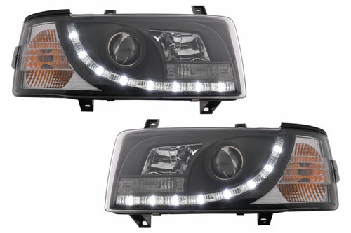 Faruri LED DRL compatibil cu VW Transporter T4 (1990-2003) Negru HLVWT4BLED