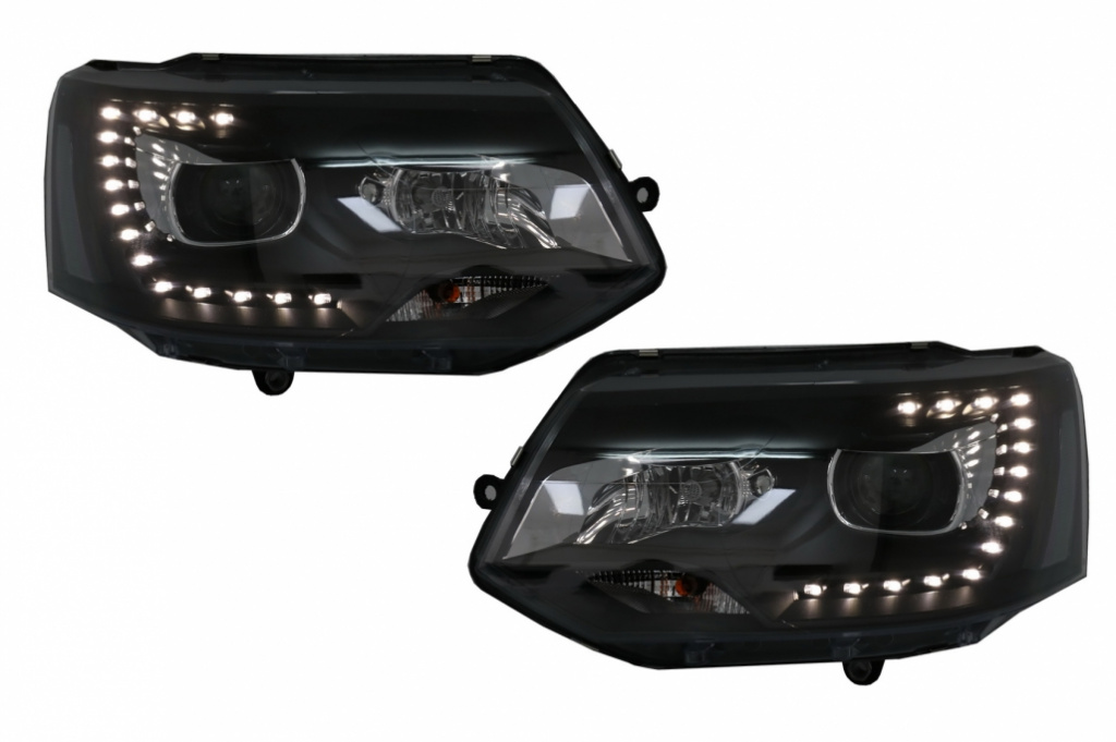 Faruri LED DRL Dayline compatibil cu VW Transporter T5 (2010-2015) Negru HLVWT52