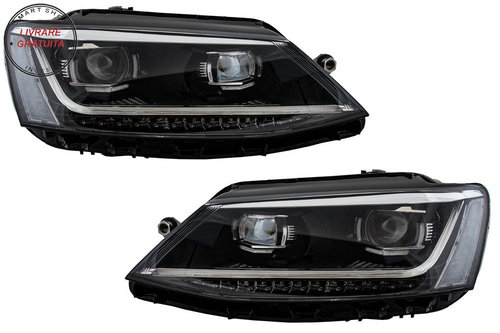 Faruri LED DRL VW Jetta Mk6 VI (2011-2017) Semnal Dinamic Secvential Xenon Matrix - livrare gratuita