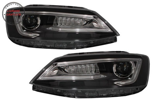 Faruri LED DRL VW Jetta Mk6 VI Non GLI (2011-2017) Semnal Dinamic Secvential Demon- livrare gratuita