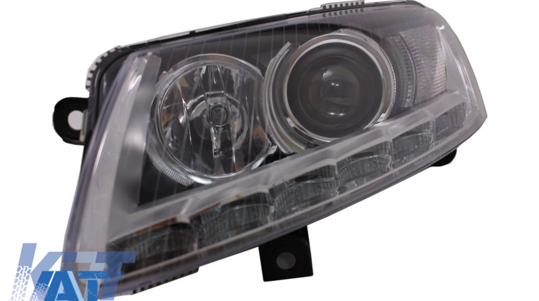 Faruri LED DRL Xenon compatibil cu Audi A6 C6 4F (04.2004-2008) Fara AFS Chrome