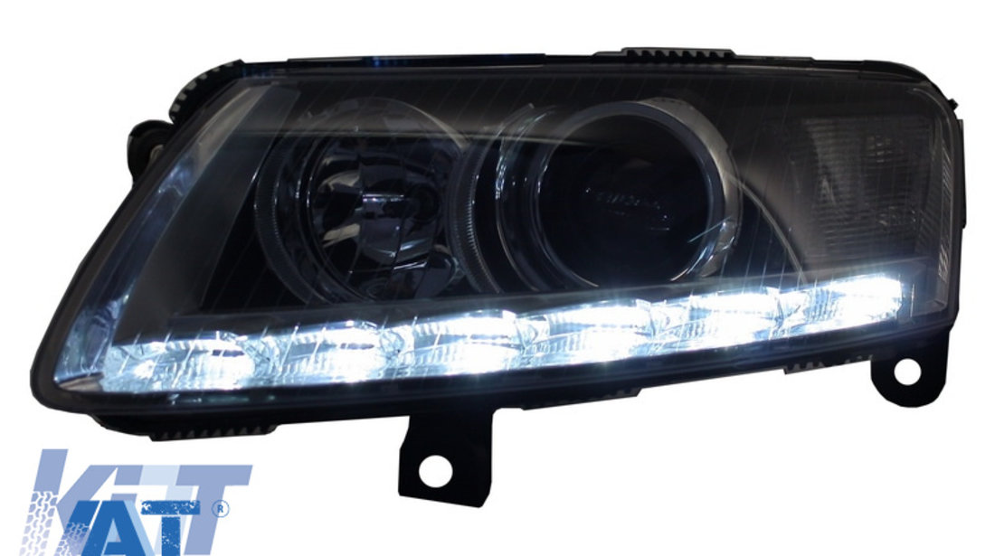 Faruri LED DRL Xenon compatibil cu Audi A6 C6 4F (04.2004-2008) Fara AFS Chrome