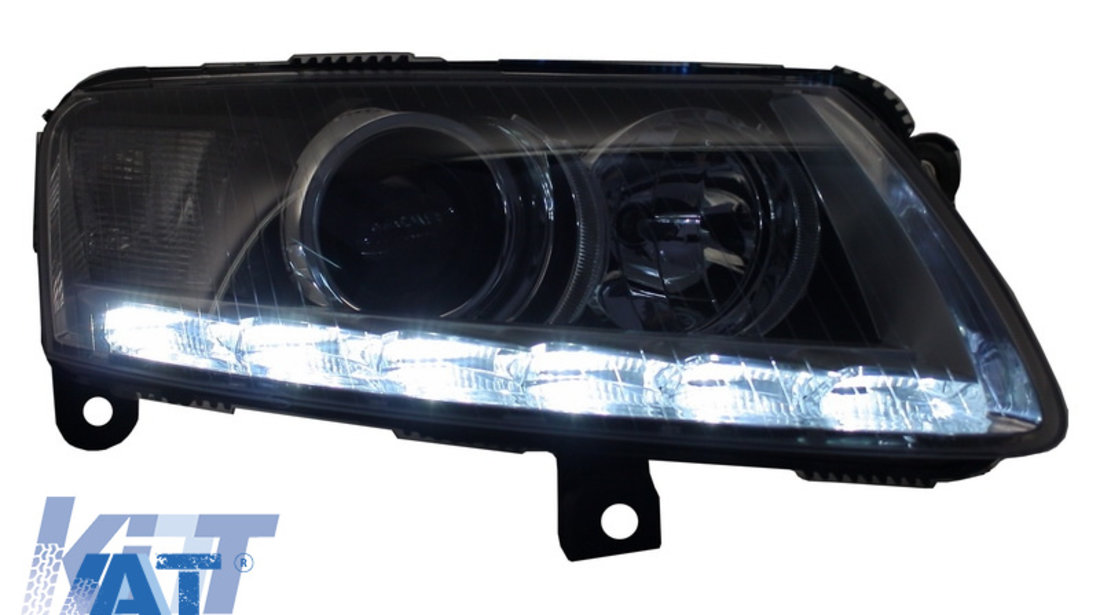 Faruri LED DRL Xenon compatibil cu Audi A6 C6 4F (04.2004-2008) Fara AFS Chrome