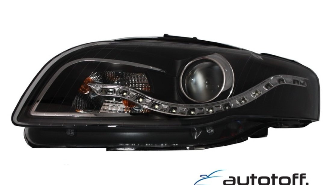 Faruri LED DRL Xenon Look AUDI A4 B7 (2004-2008) Negru