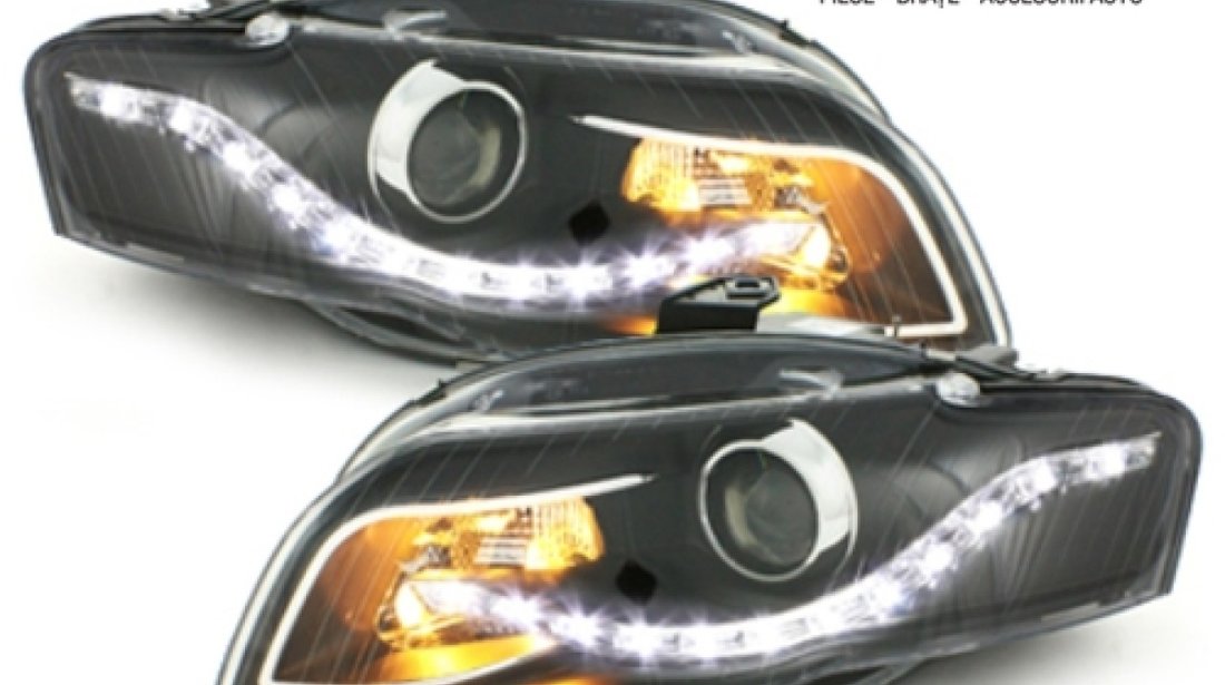 Faruri LED DRL Xenon Look AUDI A4 B7 (2004-2008) Negru