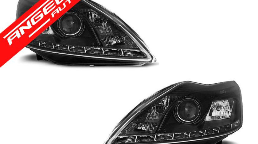 Faruri LED Ford Focus II 2008-2010 Fundal Negru