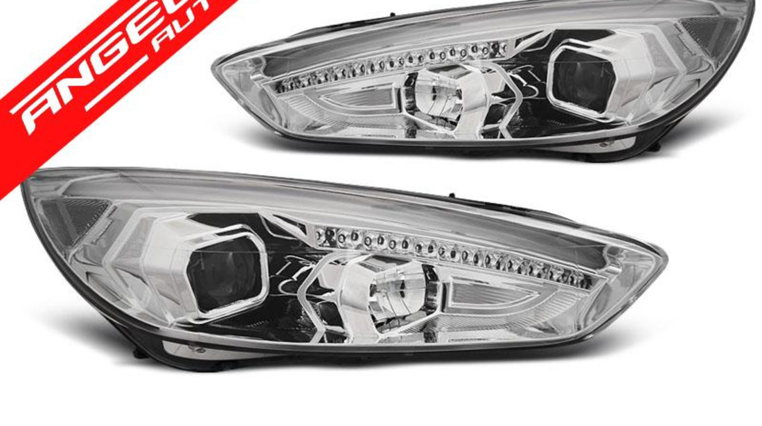 Faruri LED FORD FOCUS MK3 2015-2018 CHROME Semnal LED