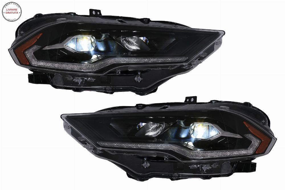 Faruri LED Ford Mustang Facelift (2018-2023) Negru Semnal Dinamic- livrare gratuita