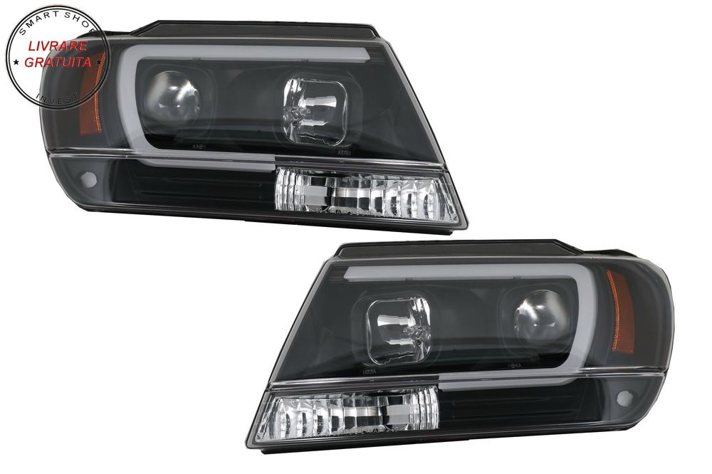 Faruri LED Jeep Grand Cherokee (1999-2004) Tube Light Negru