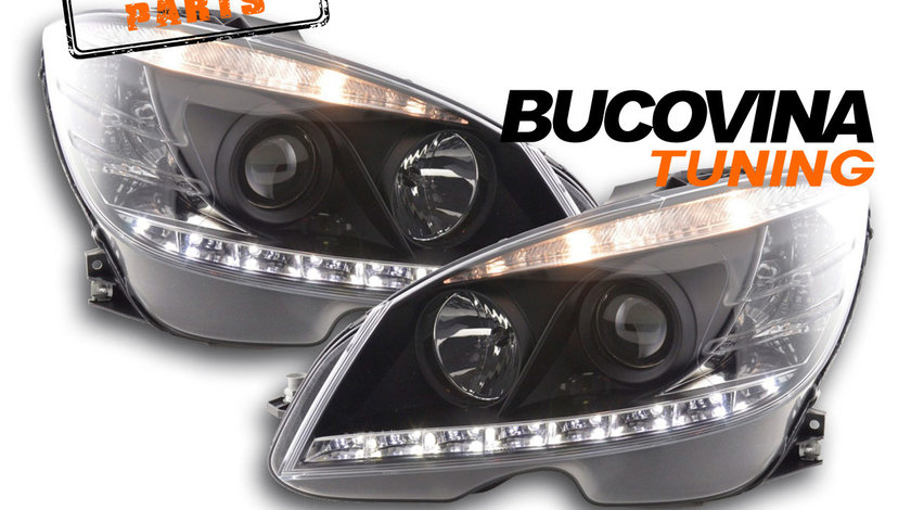 Faruri LED Mercedes Benz C-Class W204 (07-10) Daylight Black