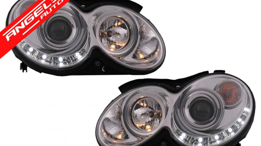 Faruri LED Mercedes Benz CLK W209 C209 Coupe 2003-2010 Crom