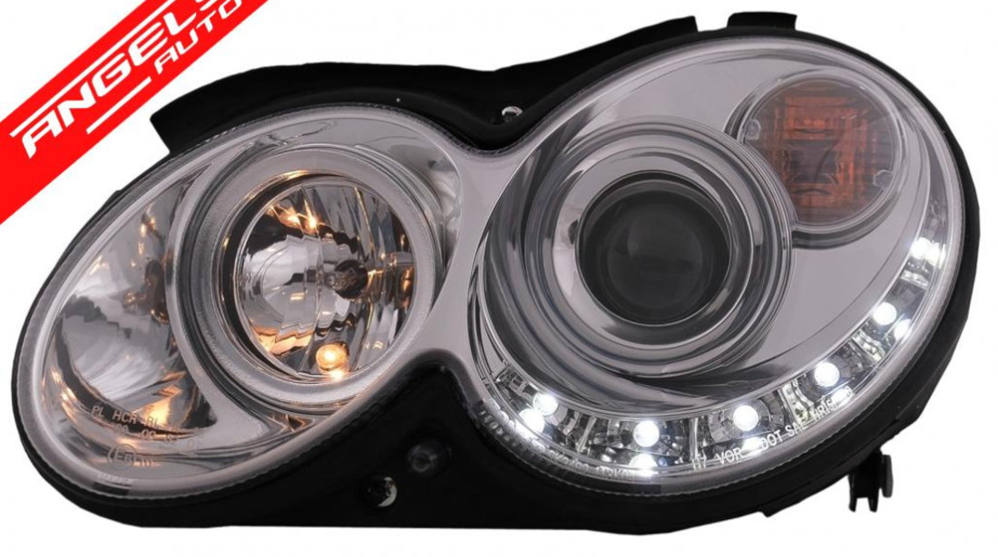 Faruri LED Mercedes Benz CLK W209 C209 Coupe 2003-2010 Crom