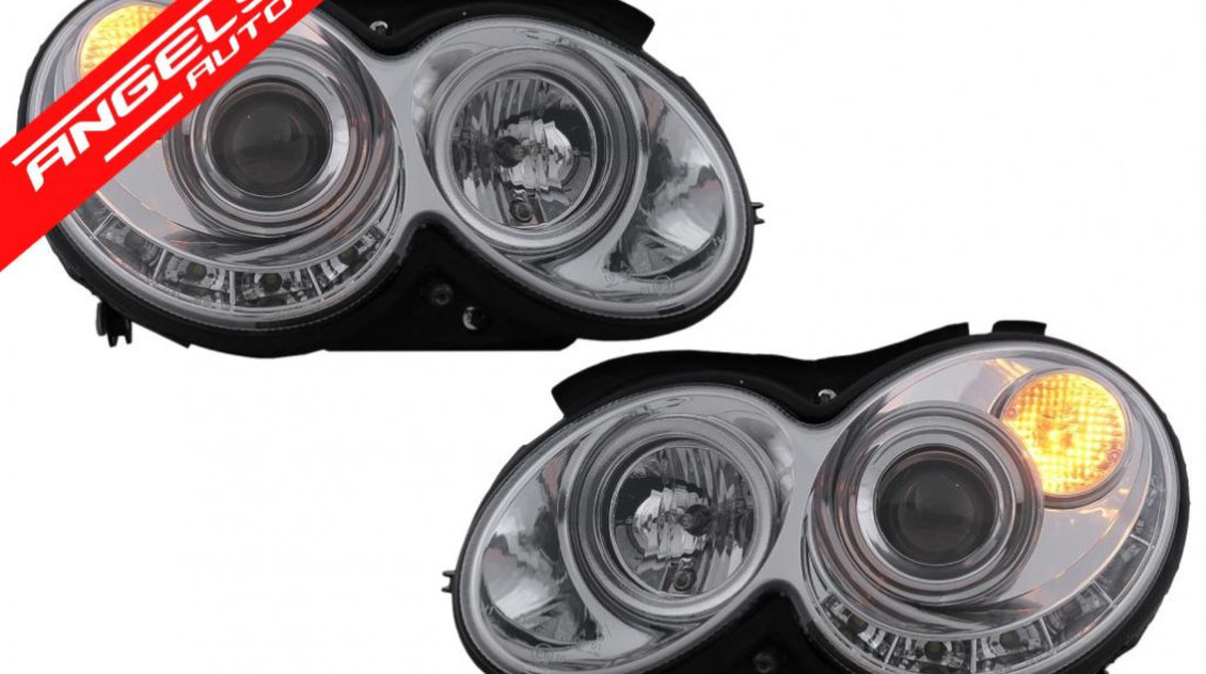 Faruri LED Mercedes Benz CLK W209 C209 Coupe 2003-2010 Crom