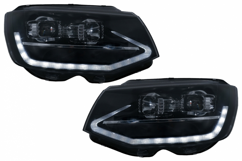 Faruri LED Tube Light compatibil cu VW Transporter T6 (2015-2020) Negru Semnal Dinamic Secvential HLVWT6BLEDFW