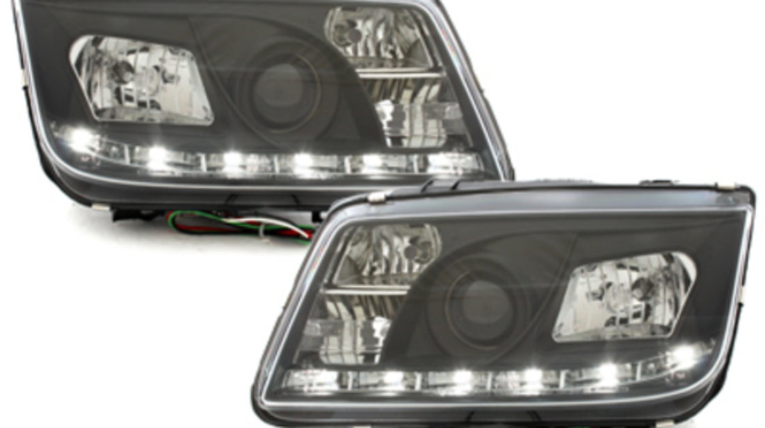 Faruri LED VW Bora 99-08 echipate cu lumina de zi LED negru