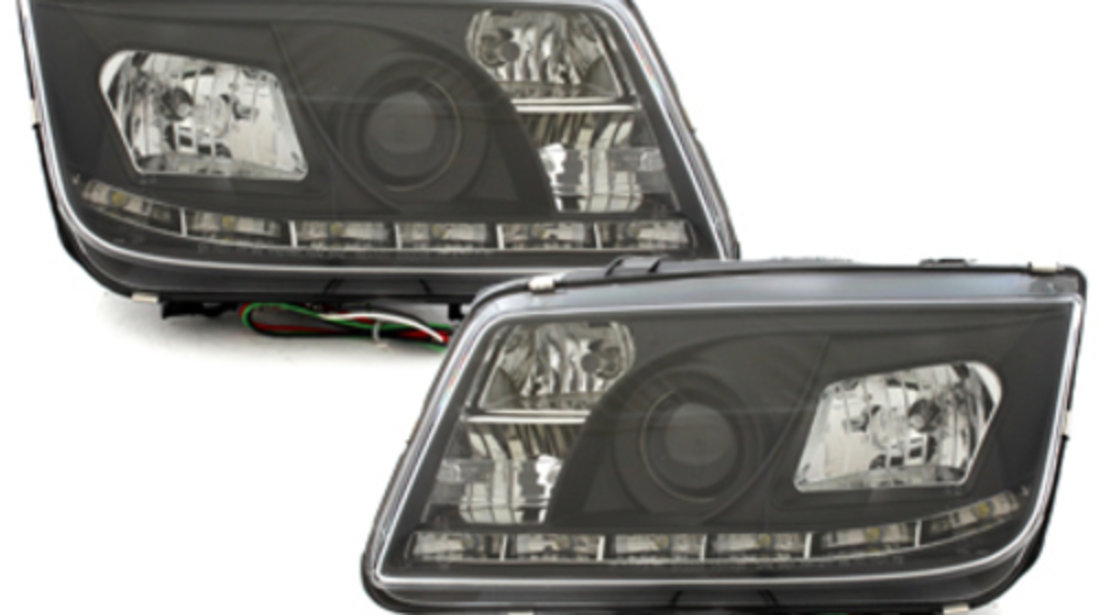 Faruri LED VW Bora 99-08 echipate cu lumina de zi LED negru