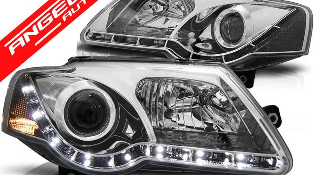 Faruri LED VW PASSAT 3C 2005-2010 Chrome Design