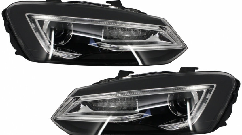 Faruri LED XENON HID compatibil cu VW Polo 6R / 6C / 61 (2011-2017) Devil Eye Look HLVWPOMK6