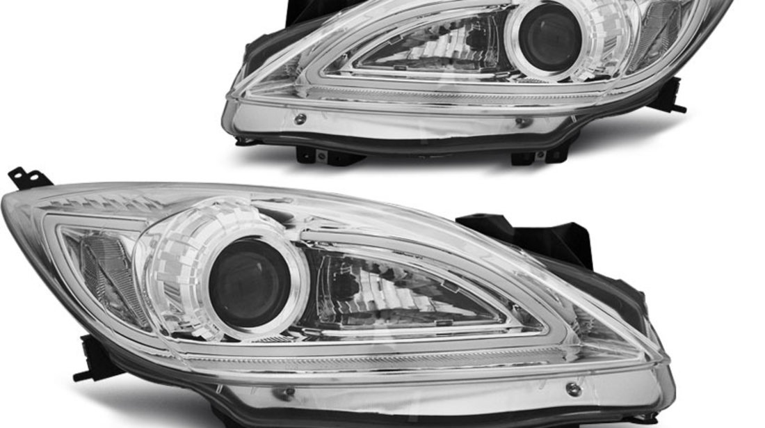 Faruri MAZDA 3 2009-2013 Tube Light Cromat