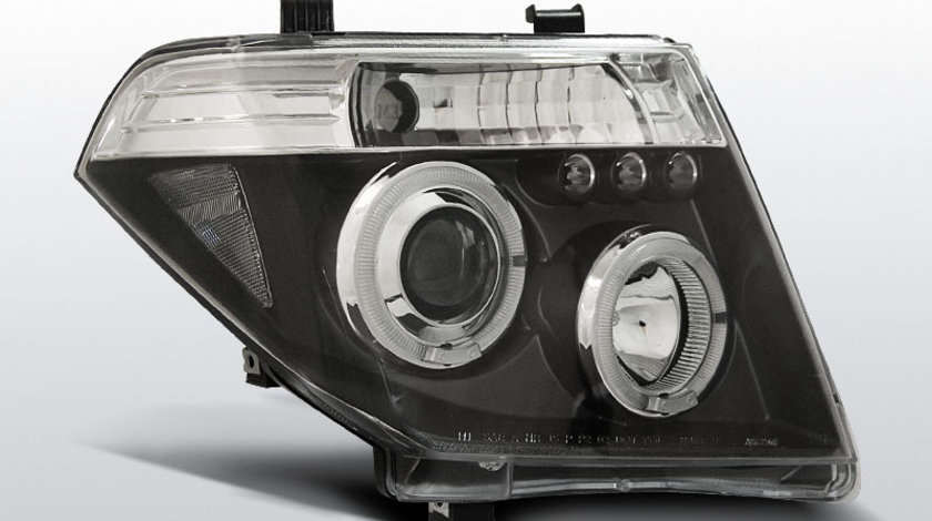 Faruri Nissan Navara D40 / Pathfinder 2005-2010 Angel eyes Negru