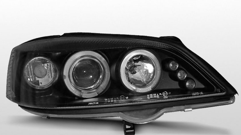 Faruri Opel Astra G 1998-2004 Angel eyes Negru