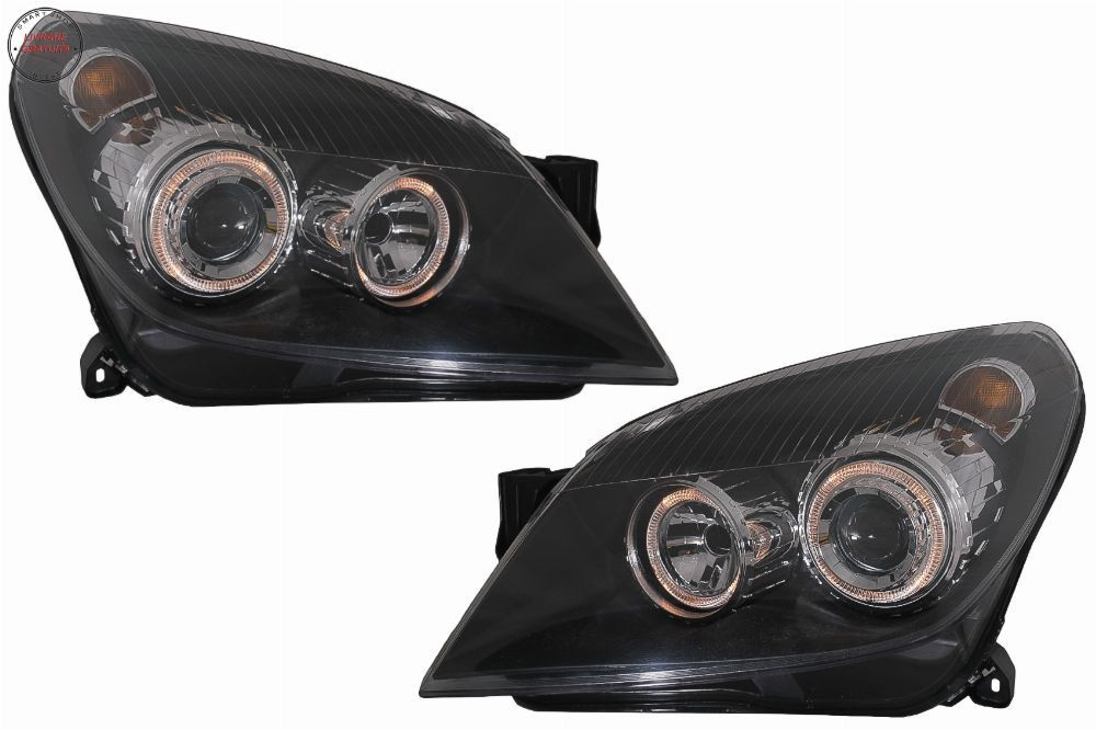 Faruri Opel Astra H (03.2004-2009) Angel Eyes Negru- livrare gratuita