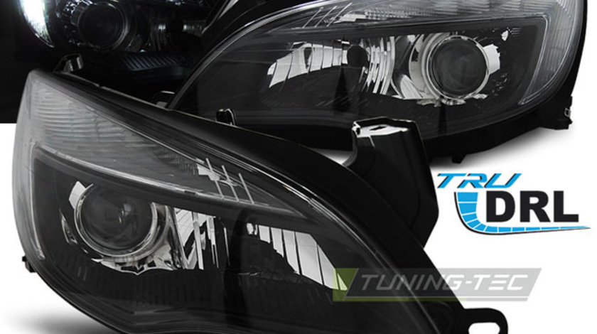 Faruri Opel Astra J din 2010- TRU DRL Negru