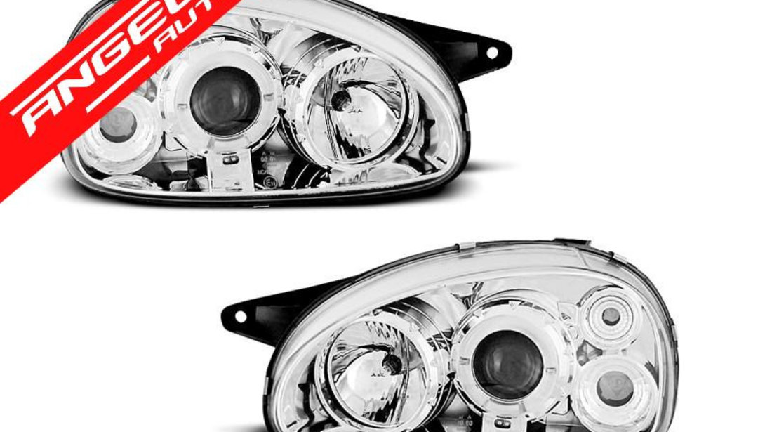 Faruri OPEL CORSA B 02.93-10.00 ANGEL EYES CHROME