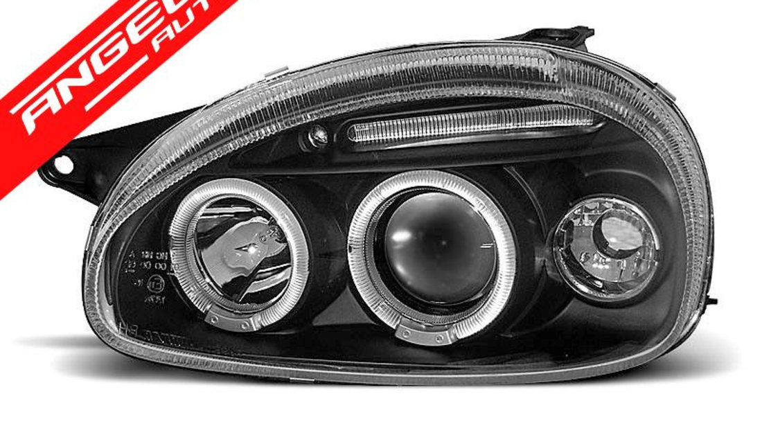 Faruri OPEL CORSA B 02.93-10.00 ANGEL EYES Negru