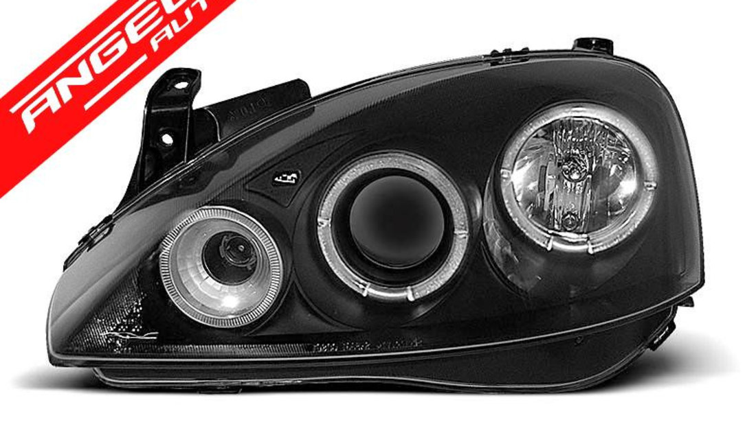 Faruri OPEL CORSA C 11.00-09.06 ANGEL EYES Negru