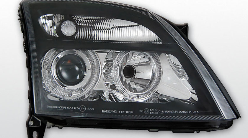 Faruri Opel Vectra C 2002-2005 Angel eyes Negru