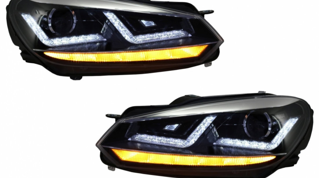 Faruri Osram LED compatibil cu VW Golf 6 VI (2008-2012) Crom LEDriving Semnal Dinamic LEDHL102-CM