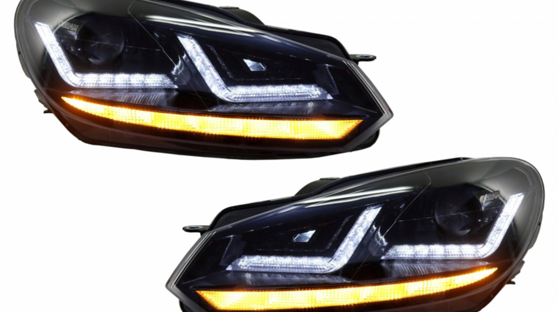 Faruri Osram LED compatibil cu VW Golf 6 VI (2008-2012) Black LEDriving Semnal Dinamic LEDHL102-BK