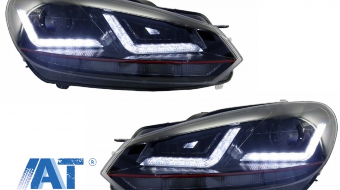 Faruri Osram LED compatibil cu VW Golf 6 VI (2008-2012) GTI Rosu LEDriving Semnal Dinamic