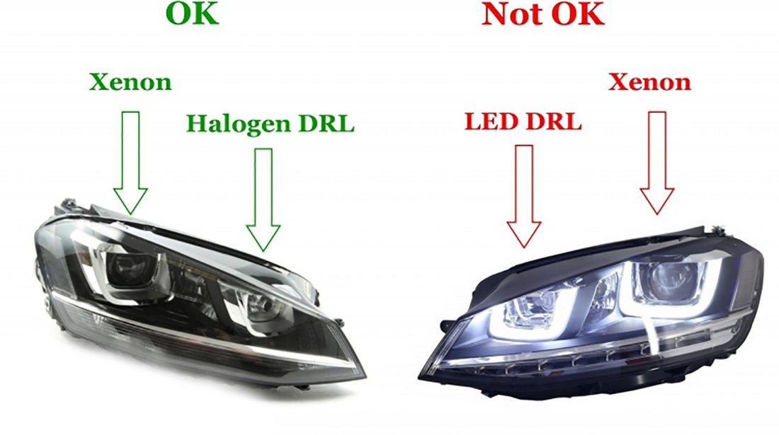 Faruri Osram LED compatibile cu VW Golf 7 (12-17) pentru Xenon