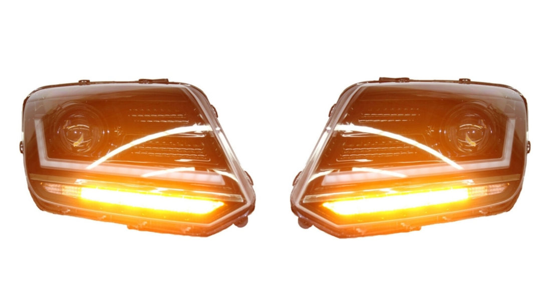 Faruri Osram LED DRL compatibil cu VW Amarok (2010-up) Semnal Dinamic Secvential Negru LEDHL107-BK