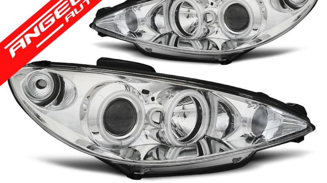 Faruri PEUGEOT 206 02- ANGEL EYES CHROME CCFL