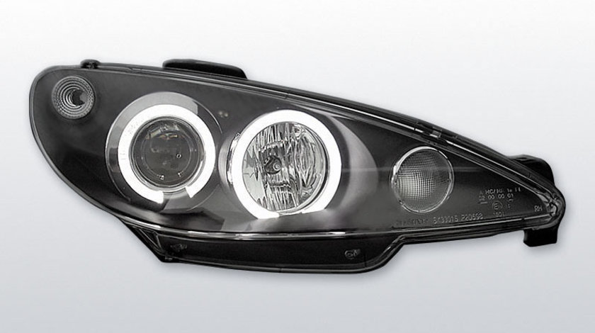 Faruri Peugeot 206 dupa 2002- Angel eyes Negru