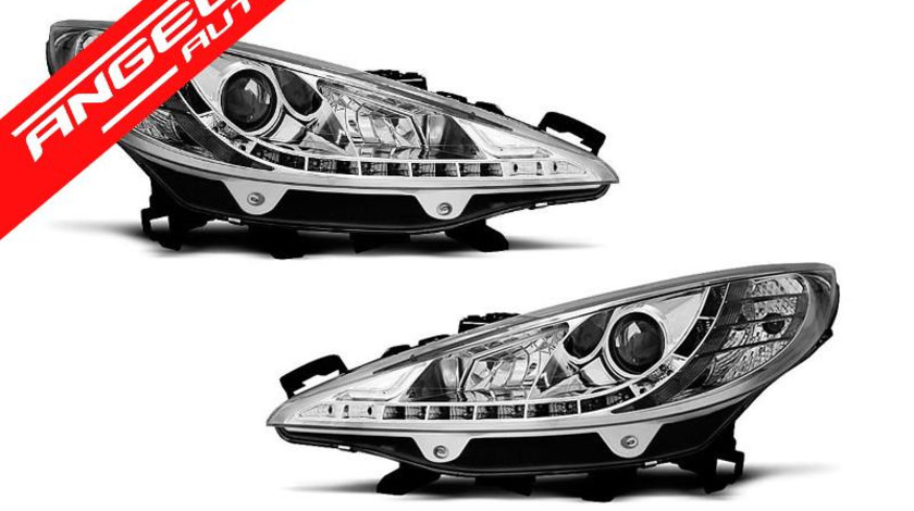 Faruri PEUGEOT 207 05.06-06.12 DAYLIGHT CHROME W/MOTOR