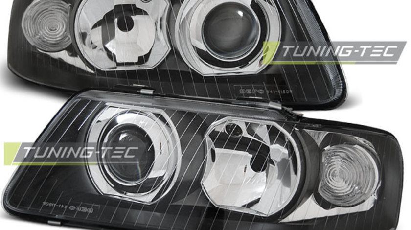 Faruri sport tuning Audi A3 8L look negru cu lupa NOU