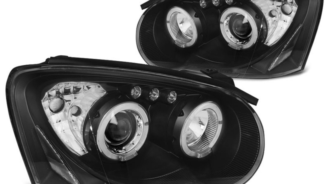 Faruri Subaru Impreza 2 GD 2003-2005 Angel eyes Negru