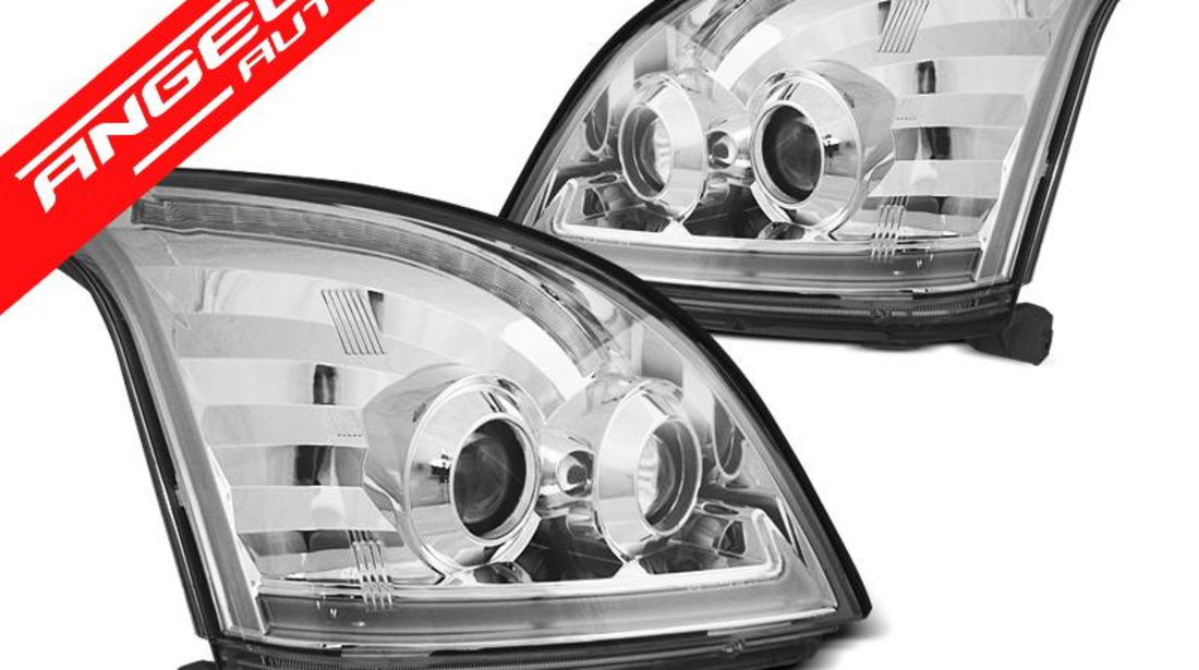 Faruri TOYOTA LAND CRUISER 120 03-09 TUBE LIGHT SEQ LED CHROME