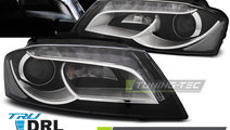 Faruri TRUE DRL BLACK compatibila AUDI A3 8P 08-12