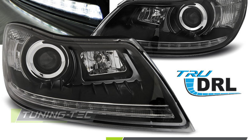 Faruri TRUE DRL BLACK compatibila SKODA OCTAVIA 09-12