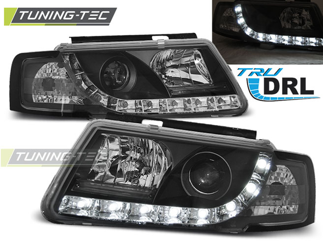 Faruri TRUE DRL BLACK compatibila VW PASSAT B5 3B 11.96-08.00